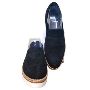 Via Spiga Women’s Suede Espadrille Platform Loafers Sneakers Black Size 8.5 M